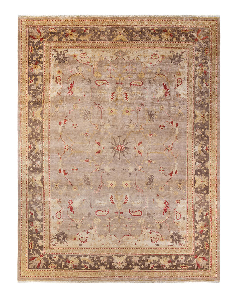 Eclectic, One-of-a-Kind Hand-Knotted Area Rug  - Ivory, 9' 2" x 11' 10"