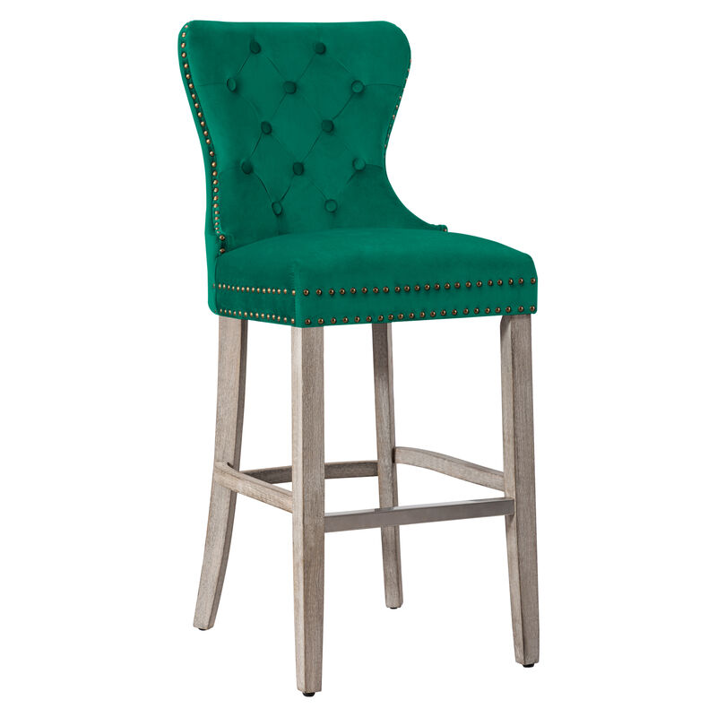 WestinTrends 29" Tufted Velvet Bar Stool