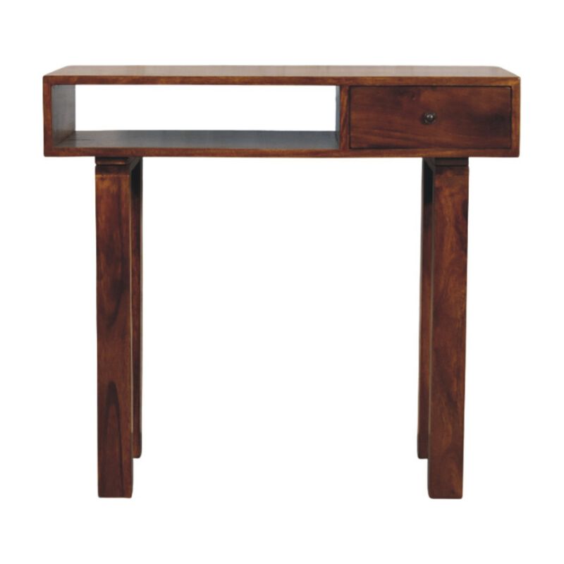 Artisan Furniture Solid Wood Tula 1 Drawer Chestnut Writing Desk , Brown image number 2