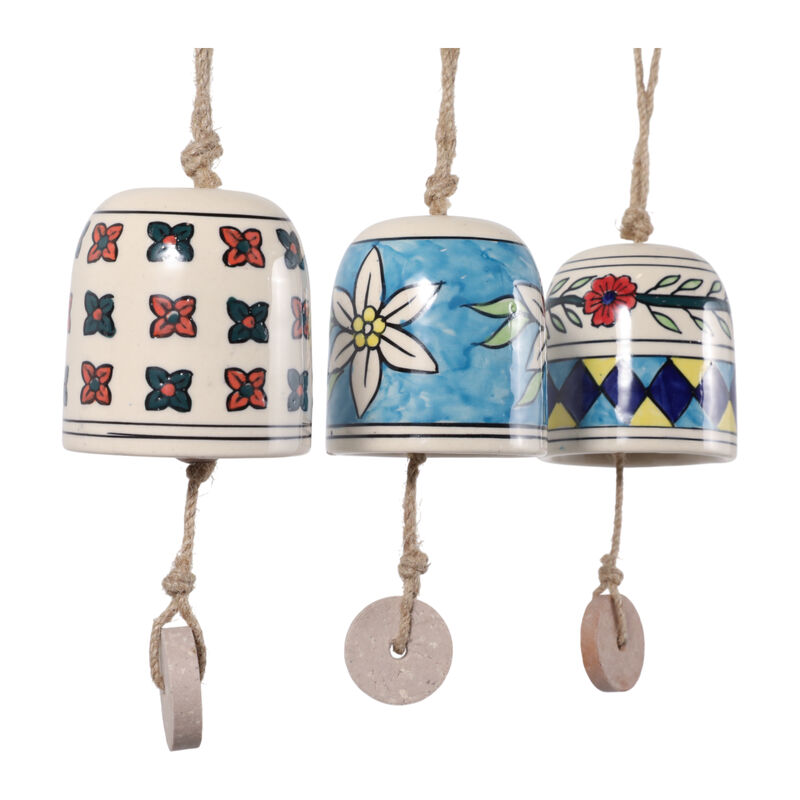 S/3 Ceramic Hand Painted Bells image number 1