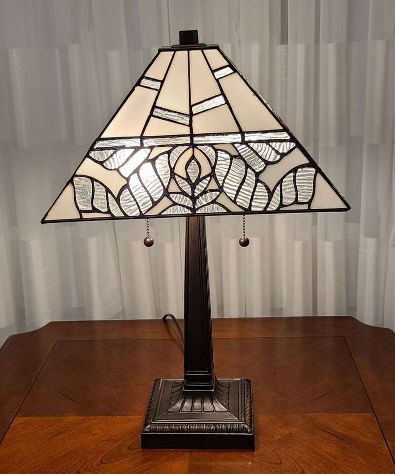 Hivvago 22" Dark Brown Metal Two Light Candlestick Table Lamp With White Shade