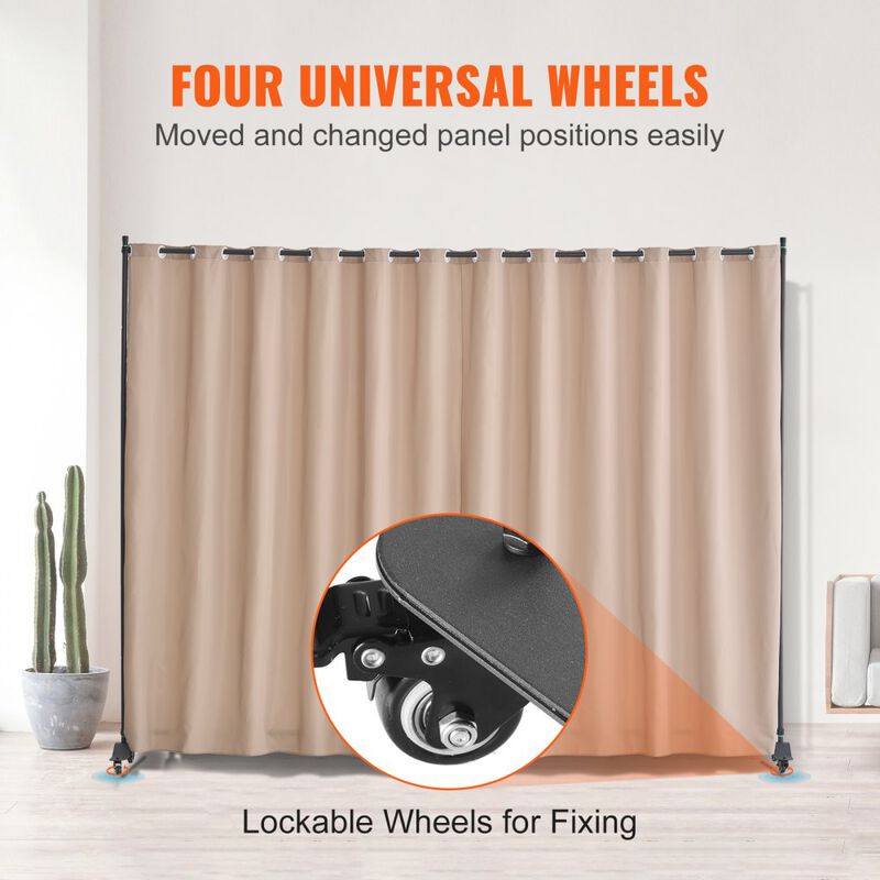 Freestanding Room Divider with Wheels for Office Bedroom and Study image number 5