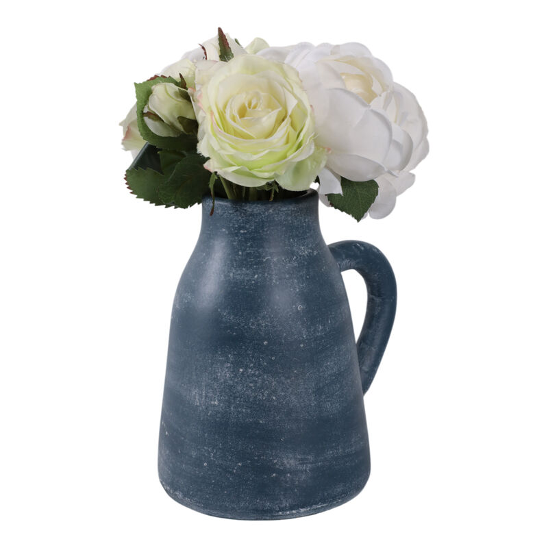 8x8" Terracotta Vase W/Handle image number 1
