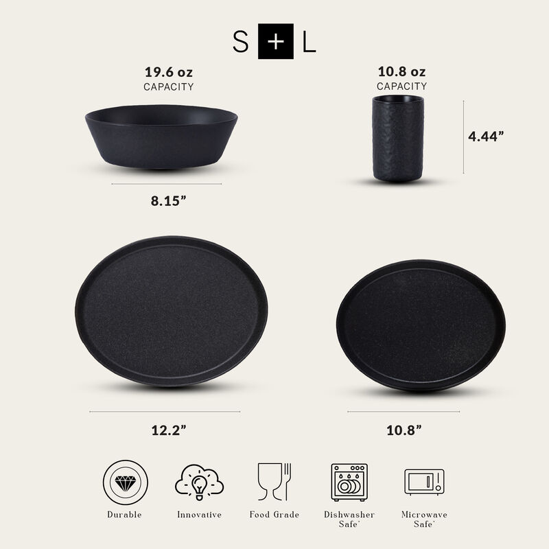 Stone by Mercer Project Katachi Stoneware 16 Piece Dinnerware Set