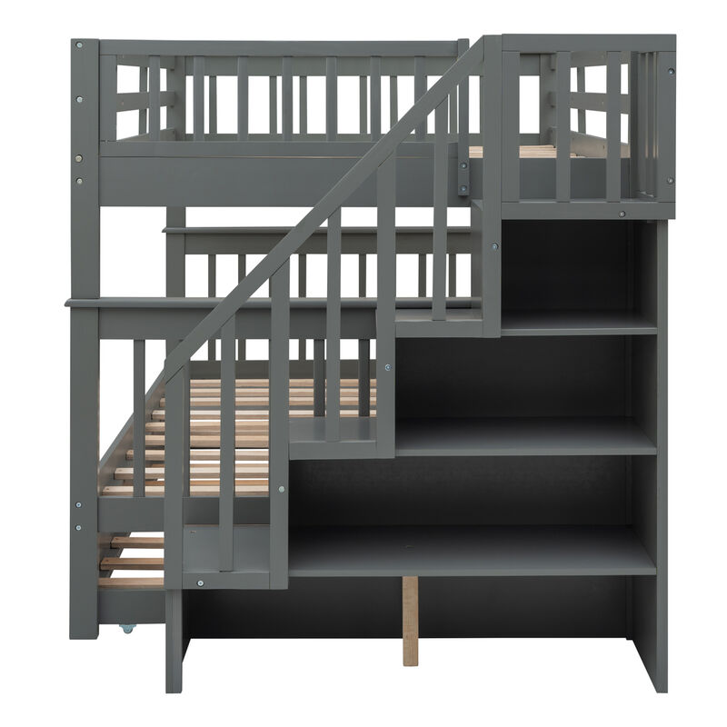 Streamdale Stairway Full-Over-Full Bunk Bed with Trundle & Storage image number 8
