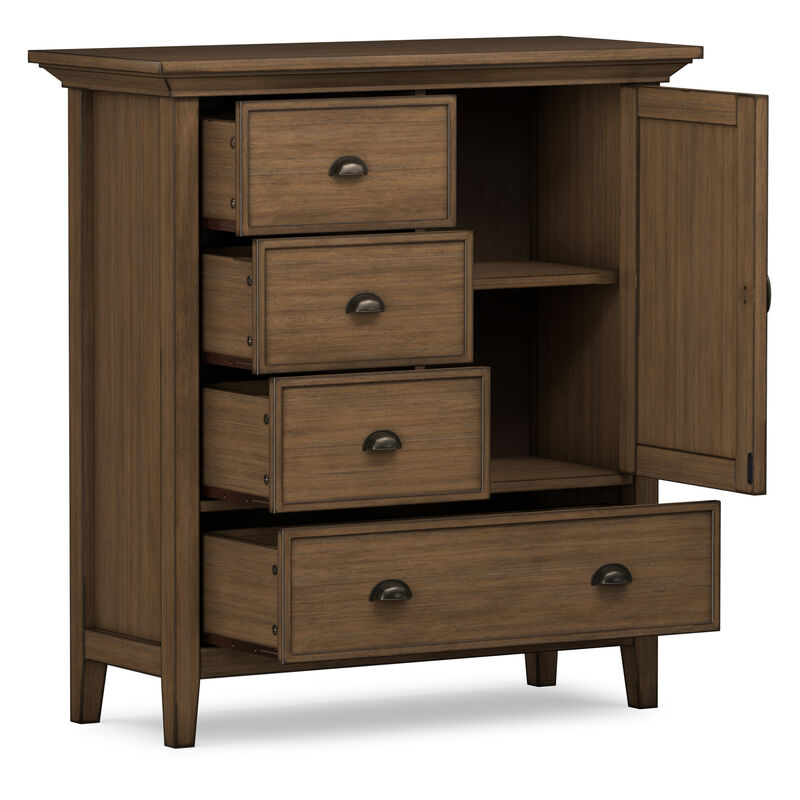 Redmond SOLID WOOD 39 inch Wide Transitional Medium Storage Cabinet in Rustic Natural Aged Brown image number 4