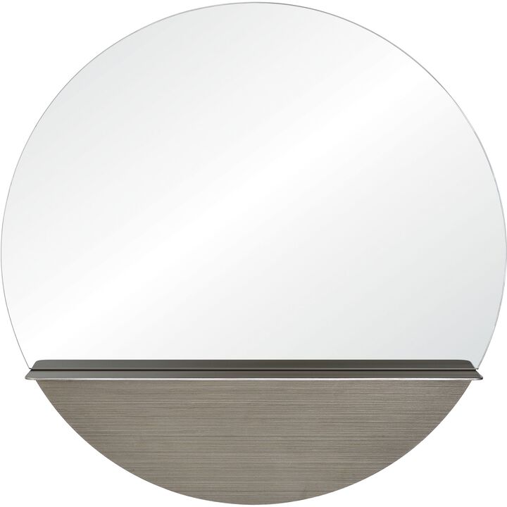 36" Clear Finished Unframed Round Wall Mirror