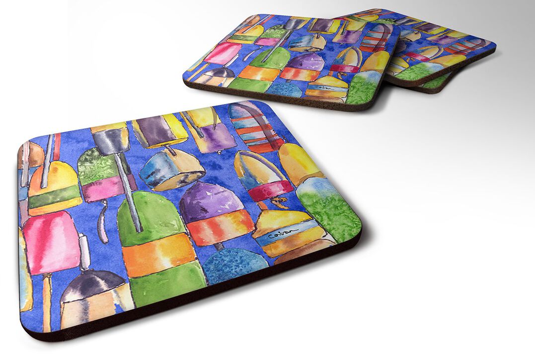 Caroline's Treasures 8723-4FC Lobster Bouys Foam Coasters (Set of 4), 3.5 H x 3.5 W, Multicolor