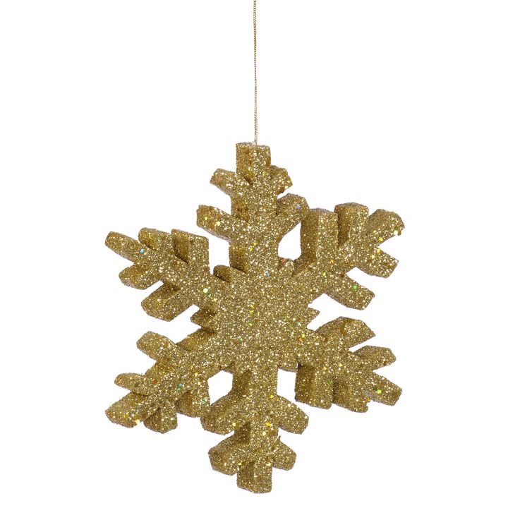 Vickerman Snowflake with Glitter, 18", Gold