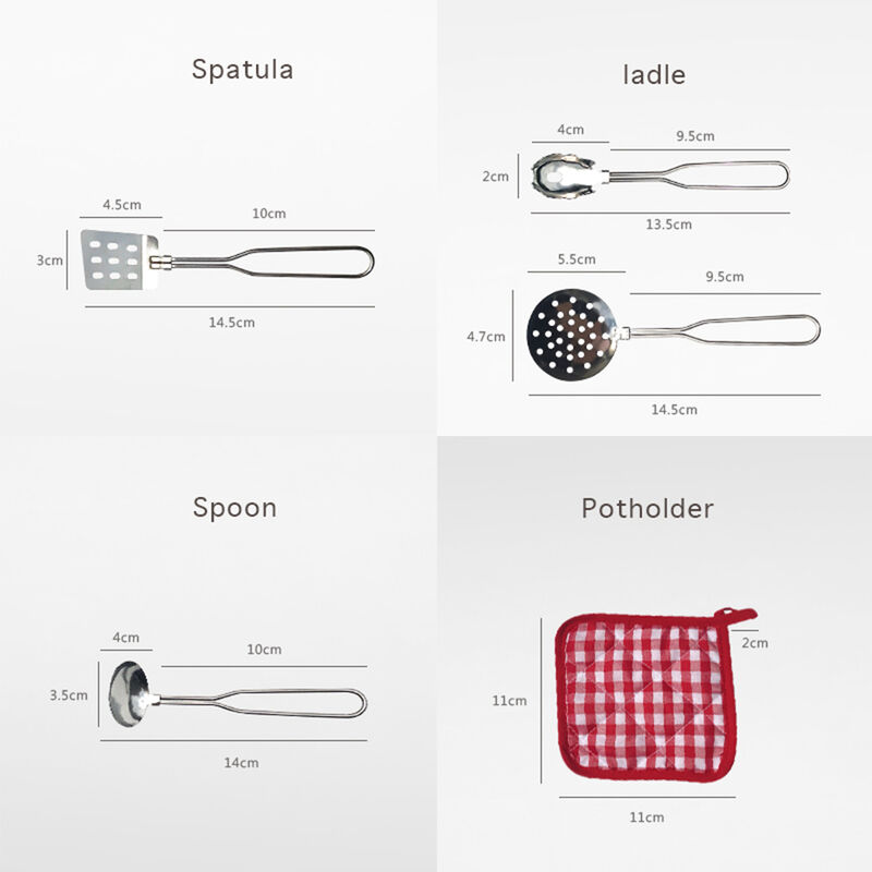 Teamson Kids Play Cooking Accessory Set Steel 11 pcs Frankfurt TK-M00001