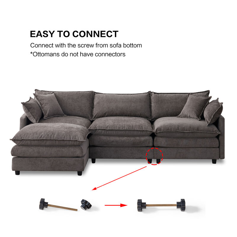 Vulwab 105" Modular Sectional Couch image number 4