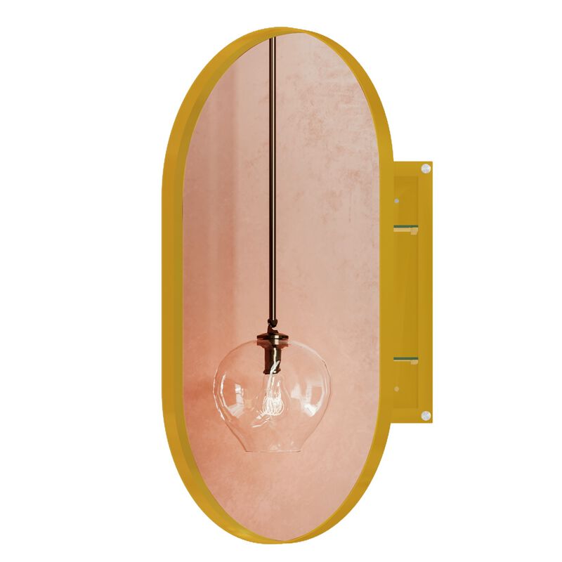ELEMENT ACE 20x34 Inch Oval Recessed Medicine Cabinet with Mirror and Adjustable Shelves image number 0
