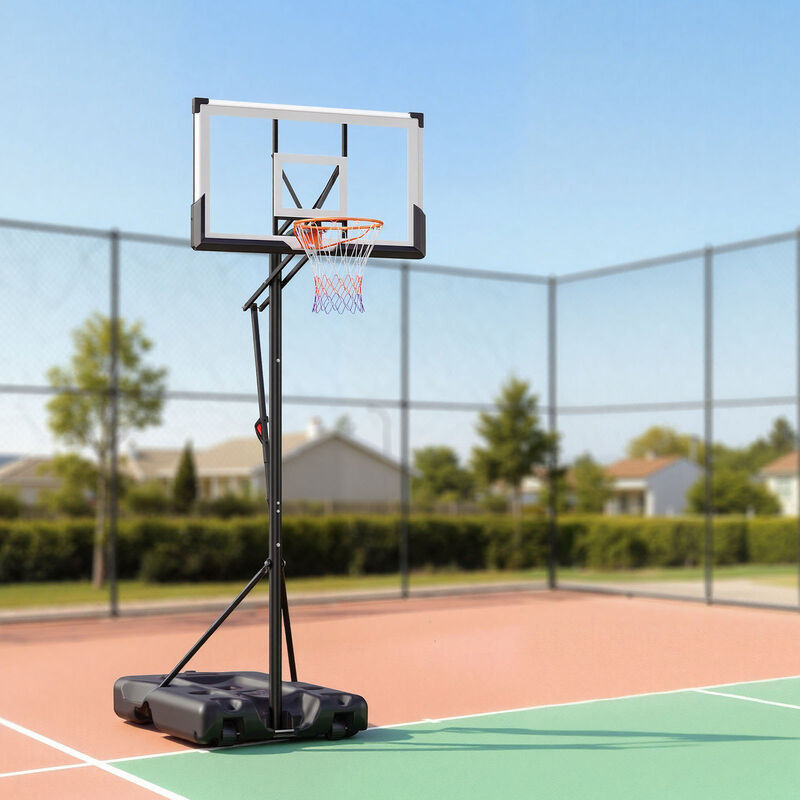 Height Adjustable Basketball Goal with Portable Base, PC Backboard for Driveway & Poolside-Black image number 1