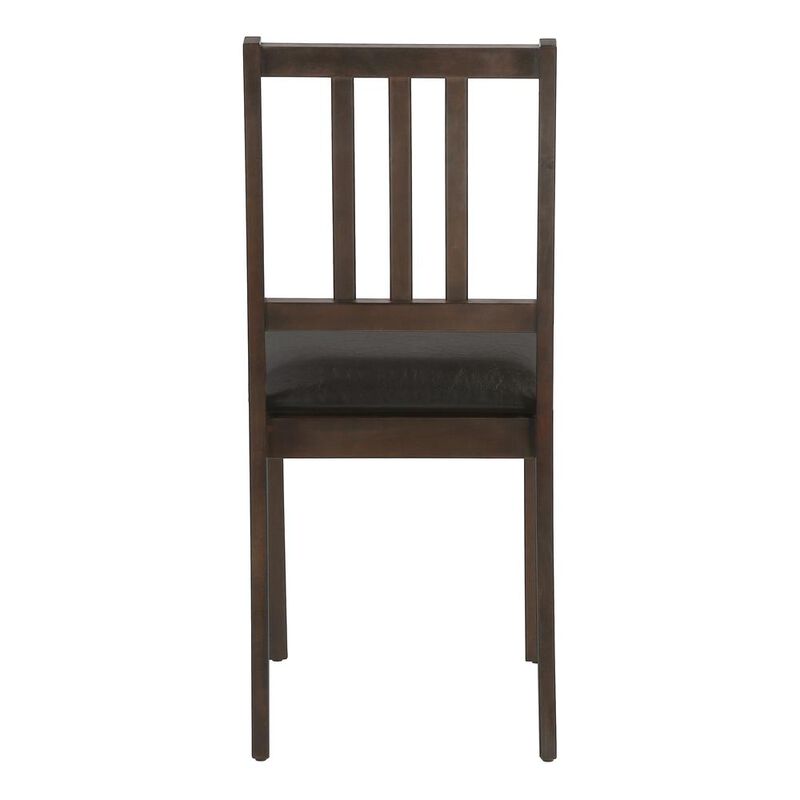Dining Chair, Set Of 2, Side, Upholstered, Kitchen, Dining Room, Brown Leather