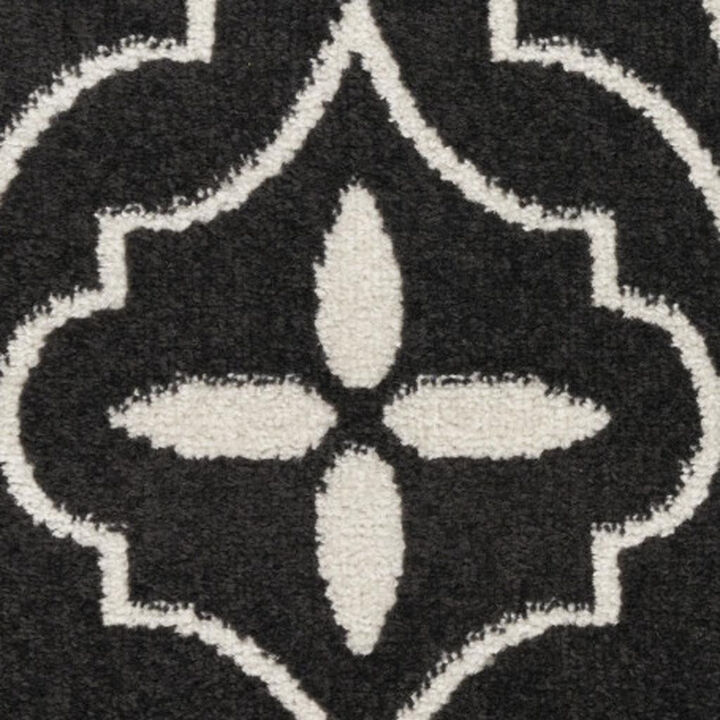 HomeRoots Floral Medallion Non Skid Area Rug