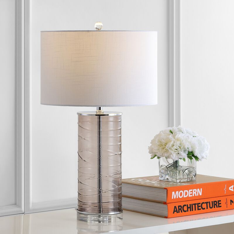 Cole Modern Fused Glass Cylinder LED Table Lamp (Set of 2)