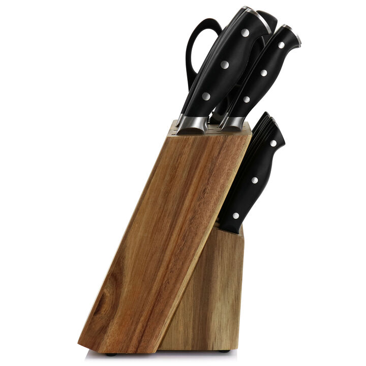 Martha Stewart Stainless Steel 14 Piece Cutlery and Knife Block Set in Black