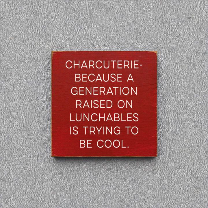 Humorous Charcuterie Wood Wall Sign Funny Kitchen Decor for Food Lovers