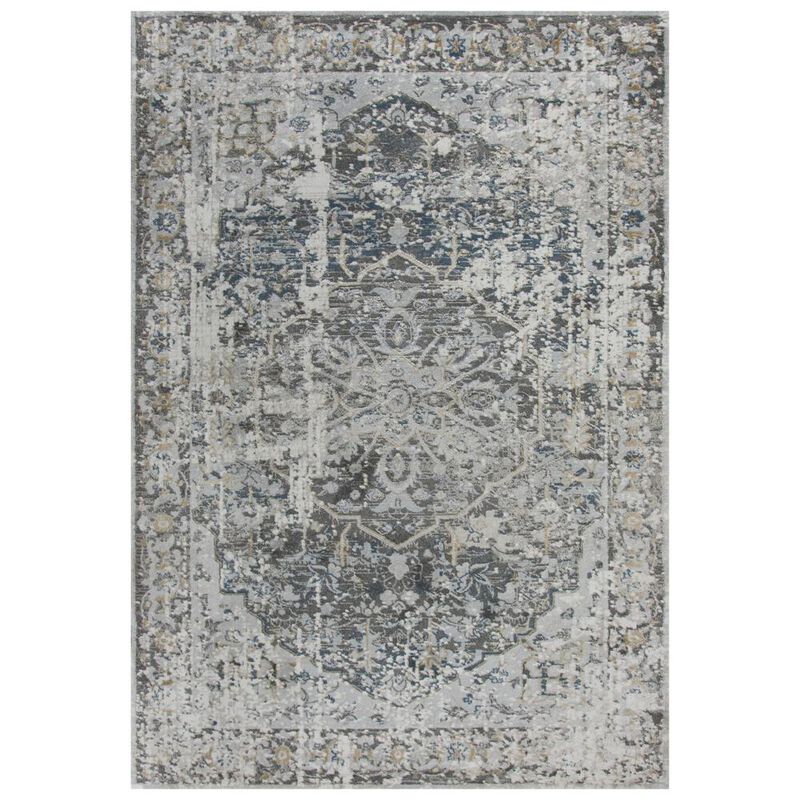 Power Loomed Cut Pile Polypropylene/ Polyester Rug, 2'7" x 8'