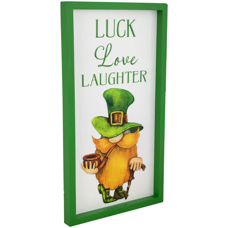 Luck Love Laughter St. Patricks Day Framed Wall Sign - 18"