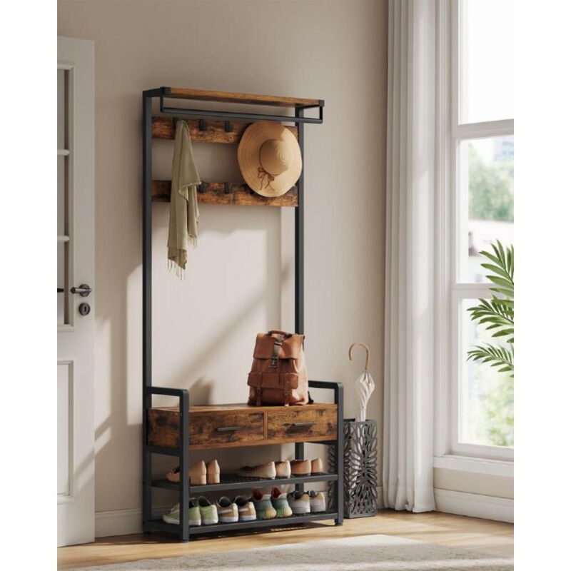 Hall Tree with Bench and Shoe Storage