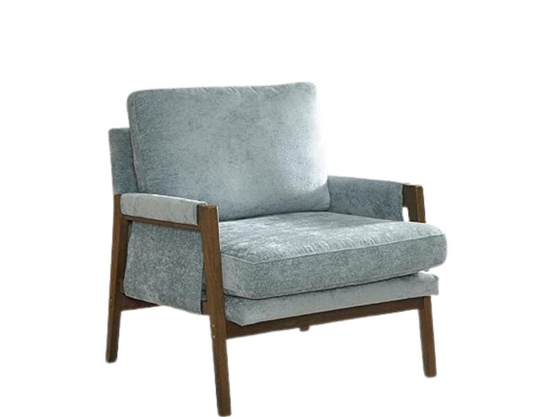 Accent Chair &ndash; Blue Mid‑Century Modern Armchair, Kelly Collection Living Room Seat image number 0