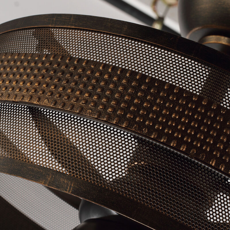 21" Industrial Bronze Caged LED Ceiling Fan with Lights and Remote Control