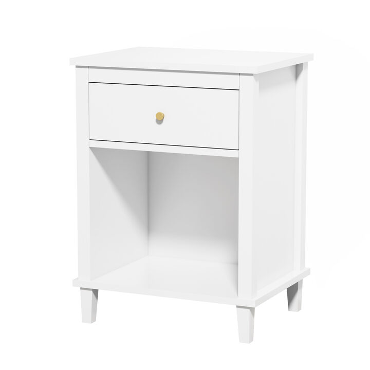 Streamdale Wooden Nightstand With One Drawer One Shelf For Kids, Adults