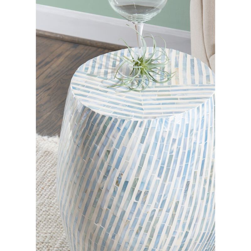 Linon Prianna Mosaic Capiz  Drum Table image number 1
