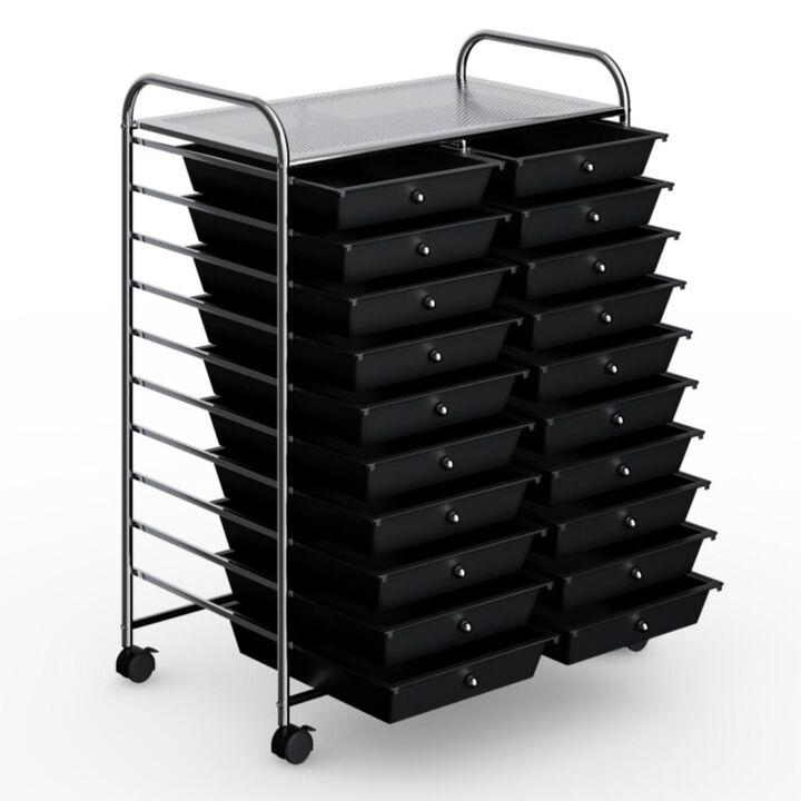 Hivvago 20 Drawers Rolling Storage Cart Studio Organizer