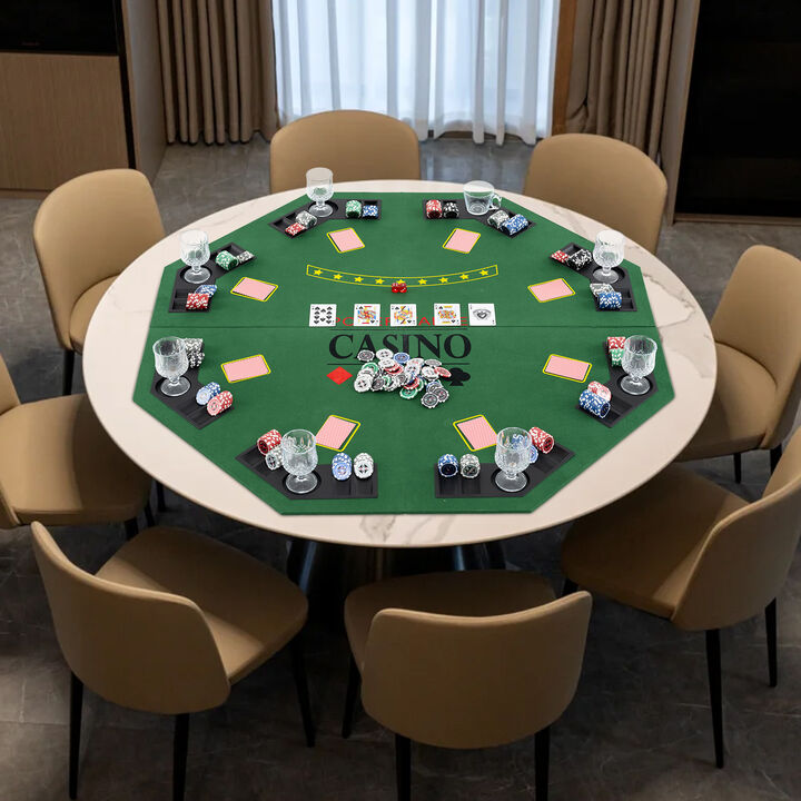 Folding Poker Table Top for 8 Players with Portable Carrying Bag for Game Night