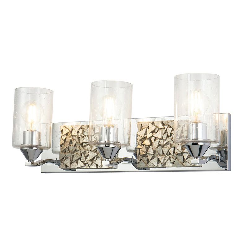Lucas McKearn Bocage 3 Light Bath Bar In Polished Chrome And Silver