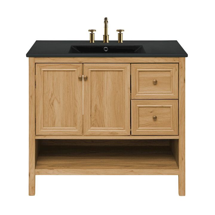 36" Freestanding Bathroom Vanity with 3-Hole Widespread Sink Top