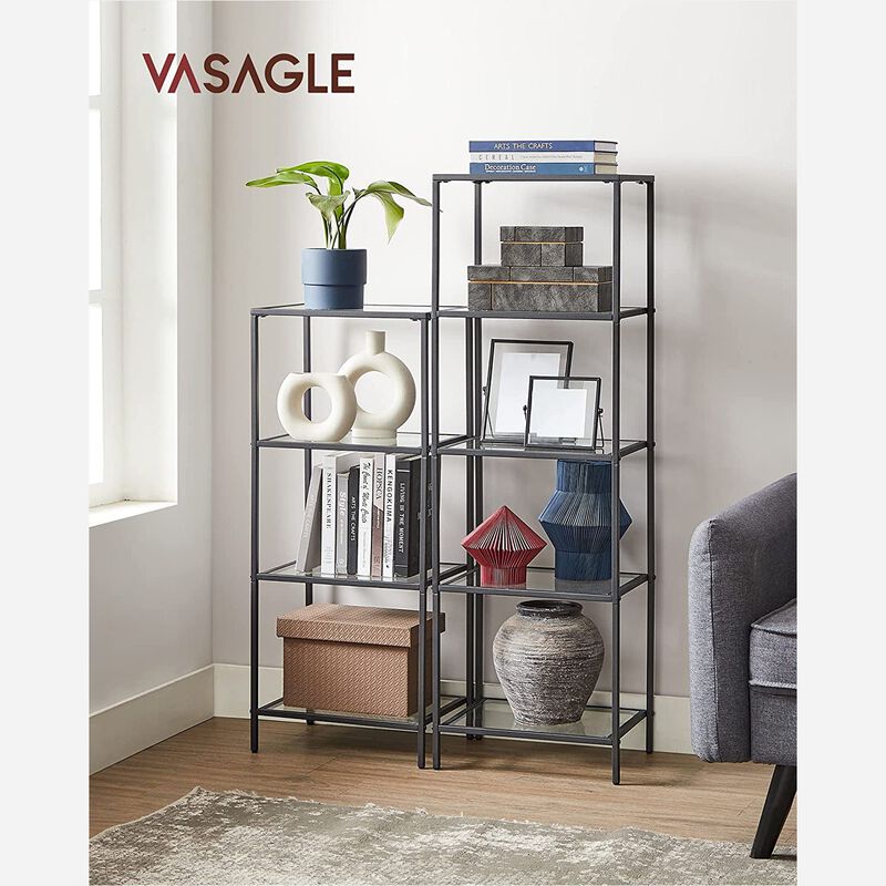 Space-Saving 5-Tier Bookshelf for Bedroom Organization