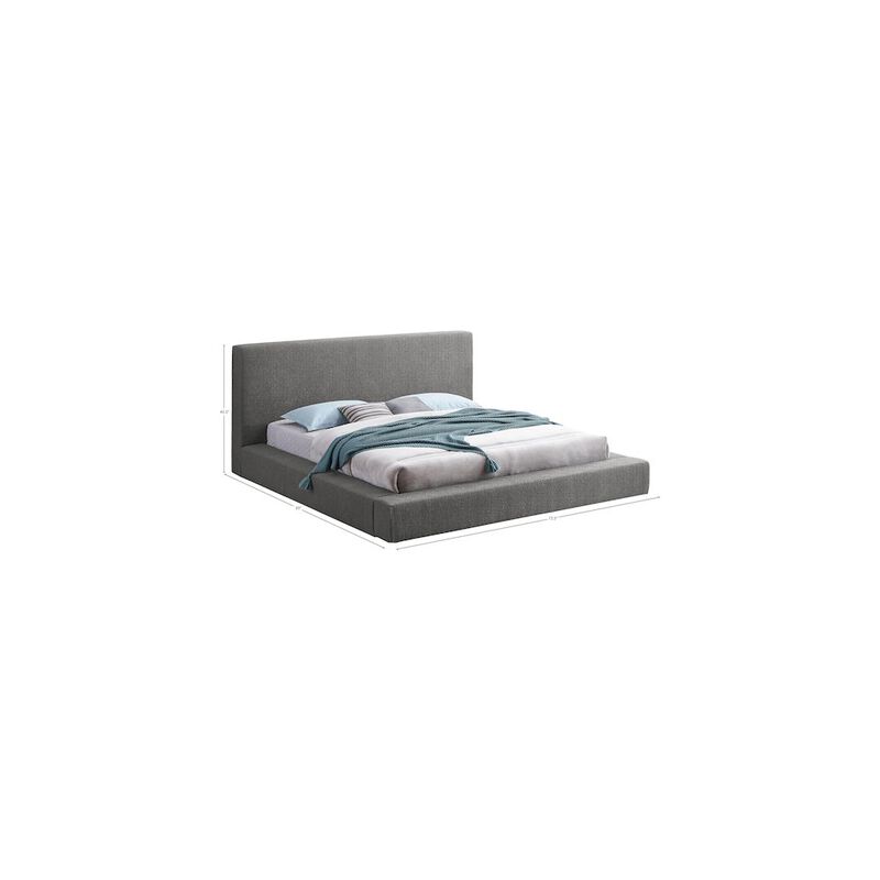 Meridian Furniture Terra Grey Boucle Fabric Full Bed