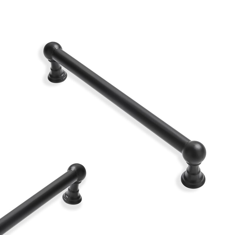 ZAUYX 2 Pack 5 Inch Hole Center Matte Black Cabinet pulls Solid Heavy Duty Drawer Handles Dresser Handles Cabinet Handles Bathro