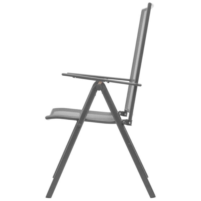 vidaXL Stackable Garden Chairs 2 pcs Steel Gray
