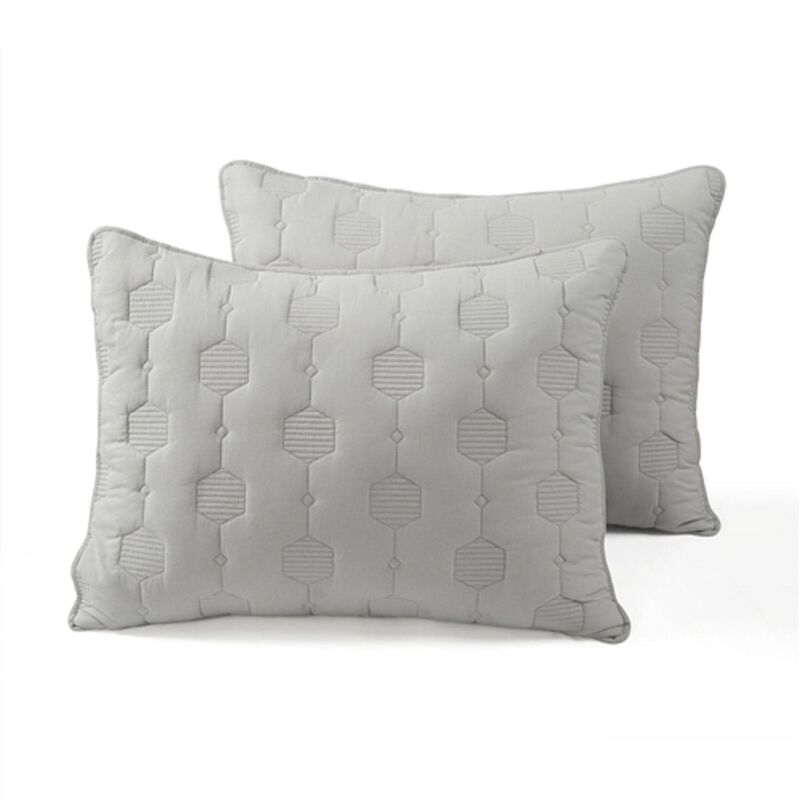 Hexagonal Pattern 3-Piece Quilt Set – Lightweight Cotton Bedding with Soft, Textured Feel