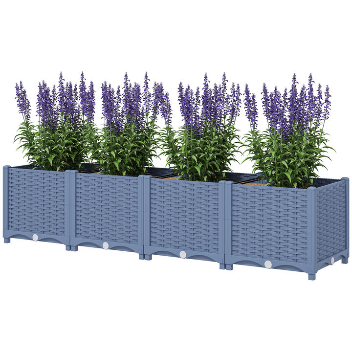 Hivvago Plastic Raised Planter Box for Herbs and Veggies