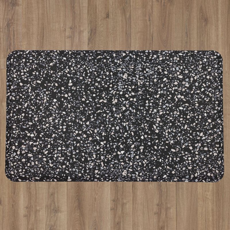 Terrazo Tile Black 1' 8" x 3' 6" Door Mat