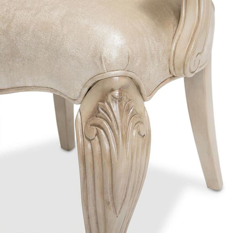 Starlight Canyon Home Champagne Velvet Dining Arm Chairs Set of 2 with Rubberwood Frame image number 8