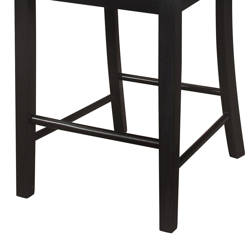 Aven 26 Inch Counter Height Chair, Gray Polyester, Black Wood, Set of 2 image number 4