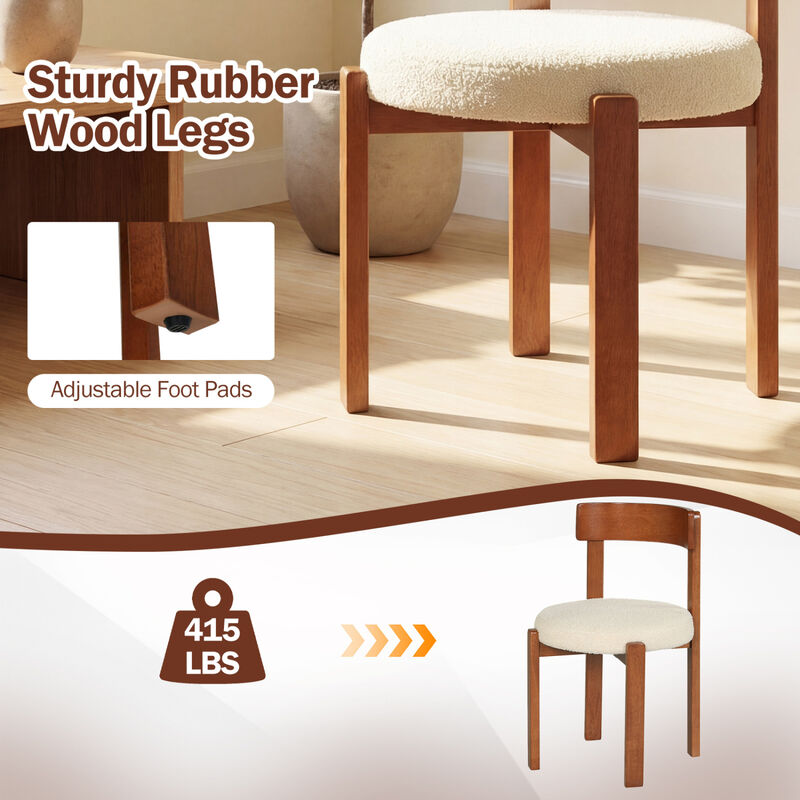 Set of 4 Modern Dining Chairs with Solid Rubber Wood Legs image number 6