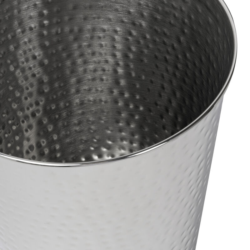 Axel Modern Minimalist Hammered Steel 2-Gallon Wastebasket
