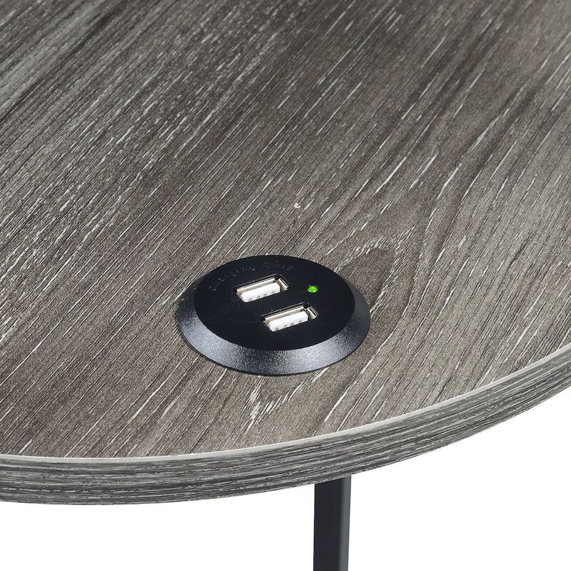 Designs2Go Simon 3 Tier End Table with USB Ports