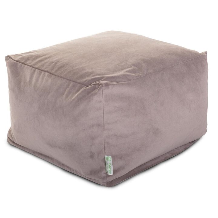 Majestic Home Goods Ottoman Pouf Faux Suede steel