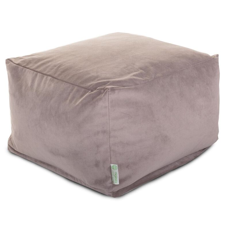 Majestic Home Goods Ottoman Pouf Faux Suede steel