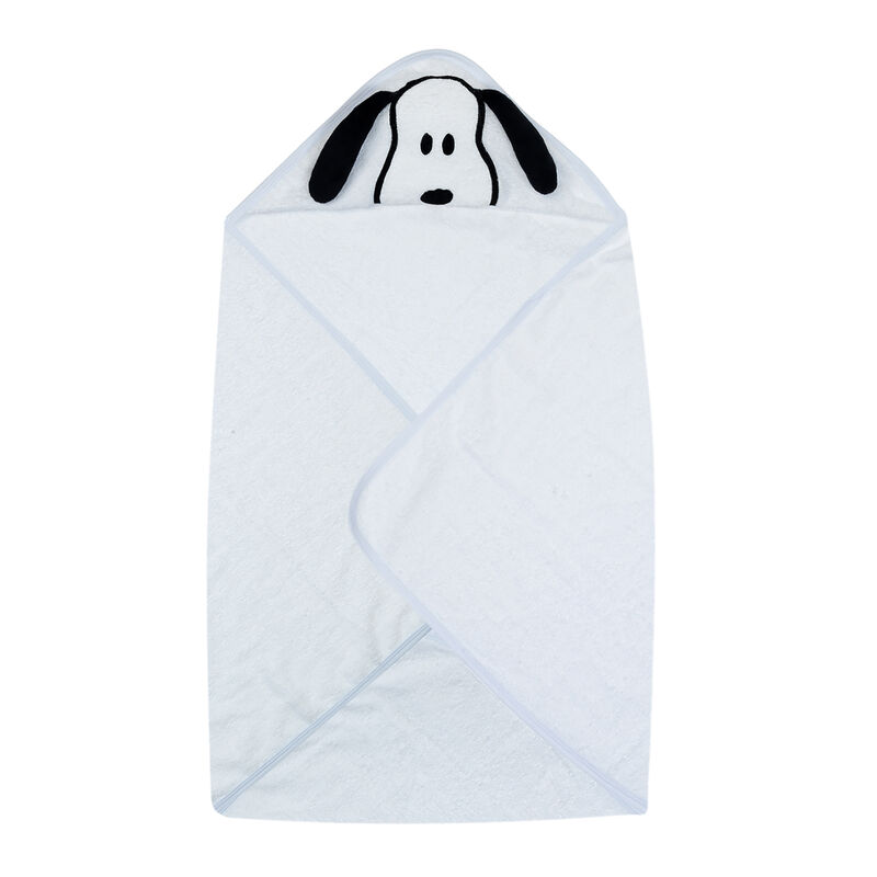 Lambs & Ivy Snoopy Baby/Infant Cotton Hooded Bath Towel - White