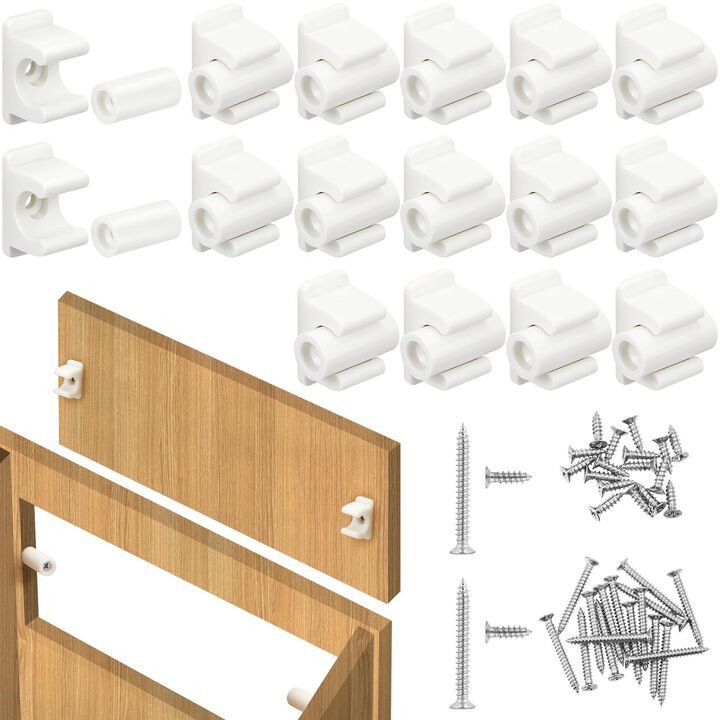 Juexica 16 Pairs False Cabinet Front Clip False Front Clips False Drawer Front Clips Sink Tip Out Snap False Front Cabinet Clips