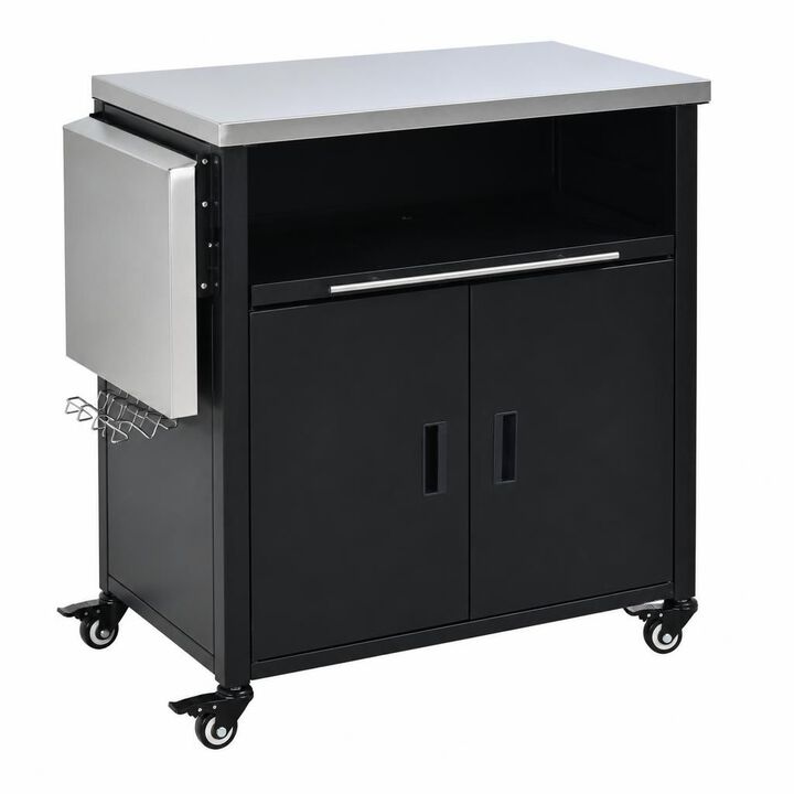 ELEMENT ACE Foldable Outdoor Prep Station BBQ Grill Cart With Storage For Backyard Patio Camping Barbecues And Outdoor Dining